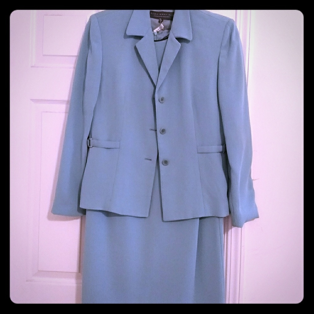 Alex Garfield Pale Blue Suit, Size 12